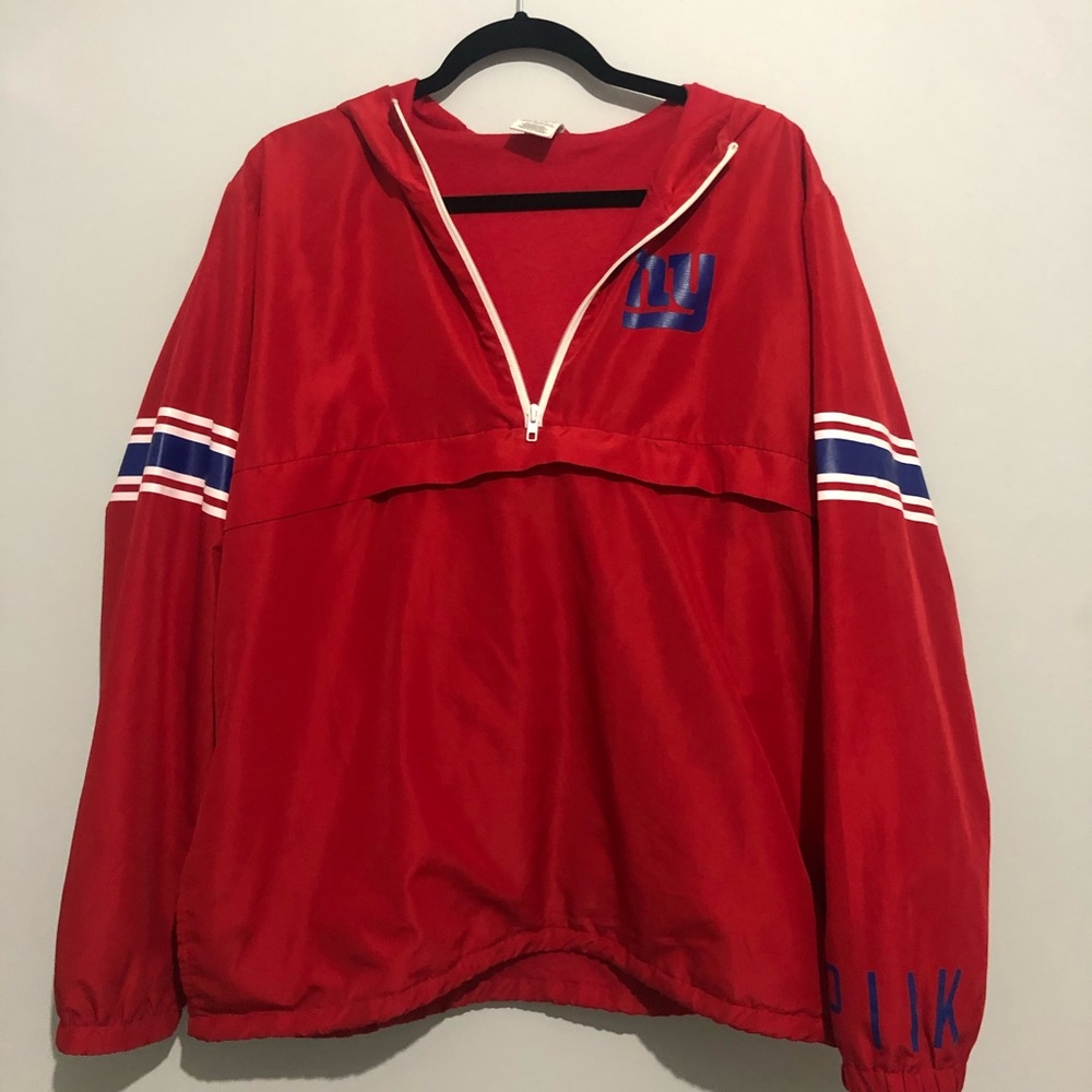 Pink NY Giants Windbreaker/Rain Coat